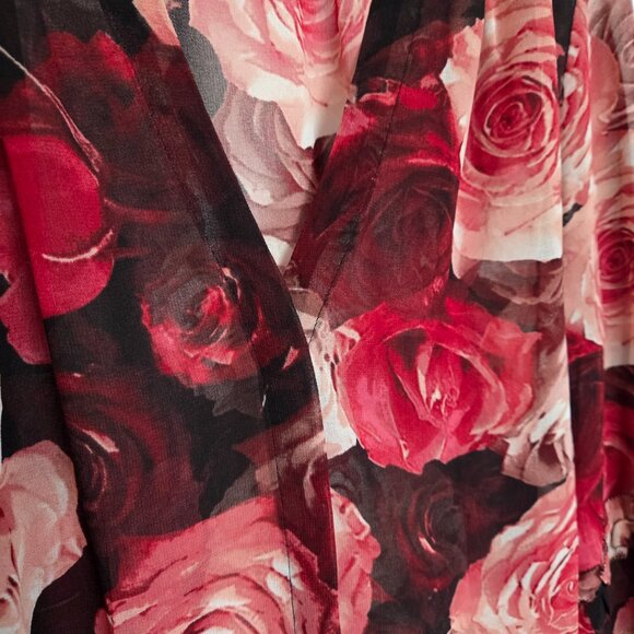 WHBM Sheer Floral Blouse with Pink and Red Roses, Size XS - Picture 5 of 5